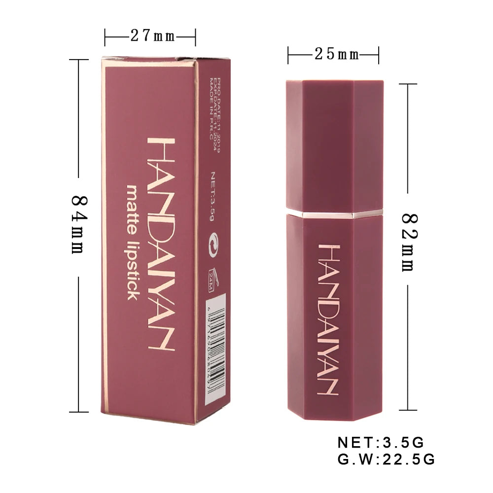 6-Color Matte Lipstick – Long-Lasting, Waterproof, Smudge-Proof Velvet Finish