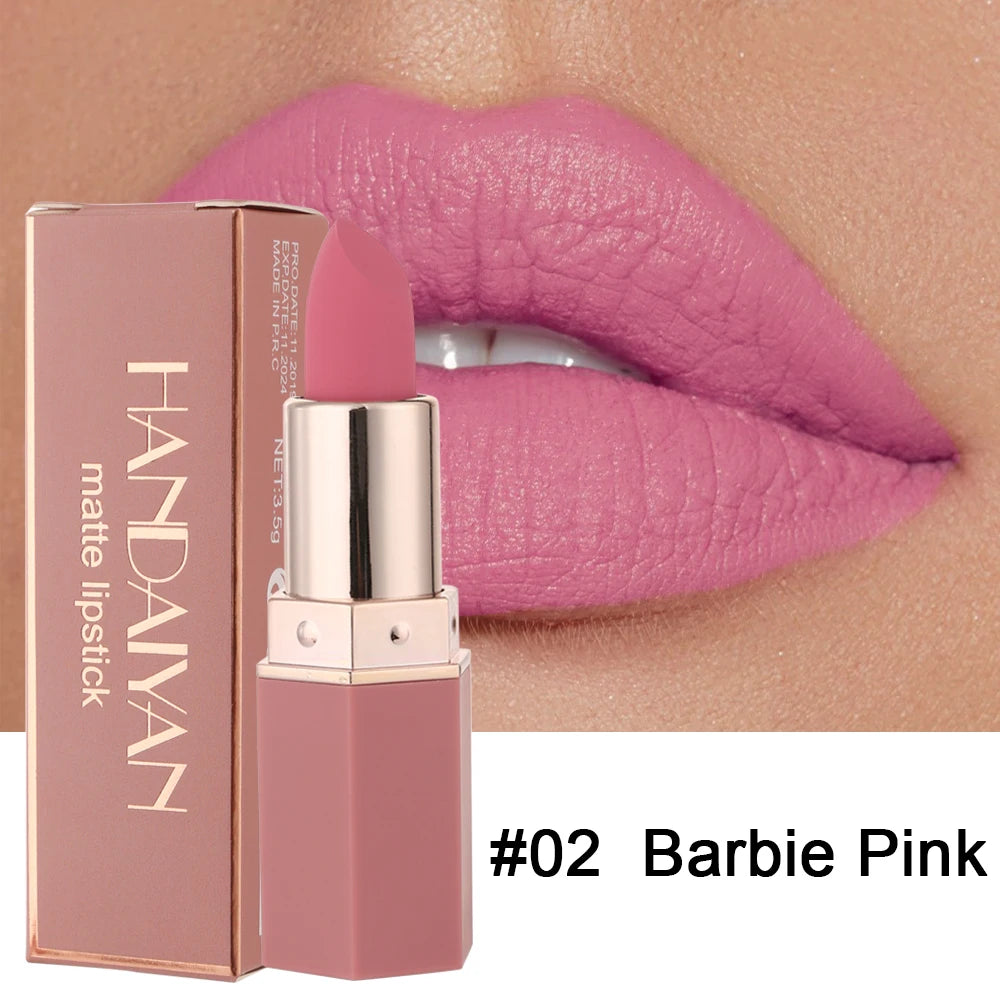 6-Color Matte Lipstick – Long-Lasting, Waterproof, Smudge-Proof Velvet Finish