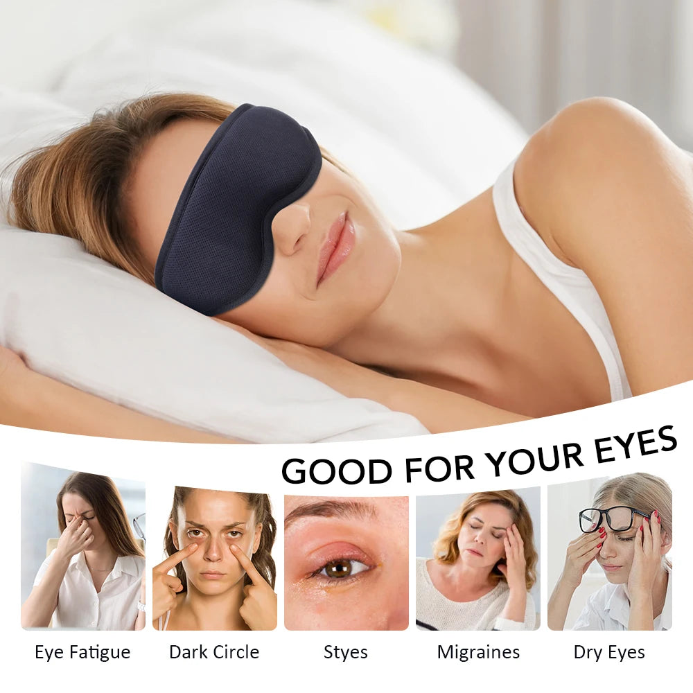 Electric Steam 3D Eye Massage Mask 3-Level Hot Compress Sleeping Mask with Eye Shades 5 Speeds Vibration for Relaxation