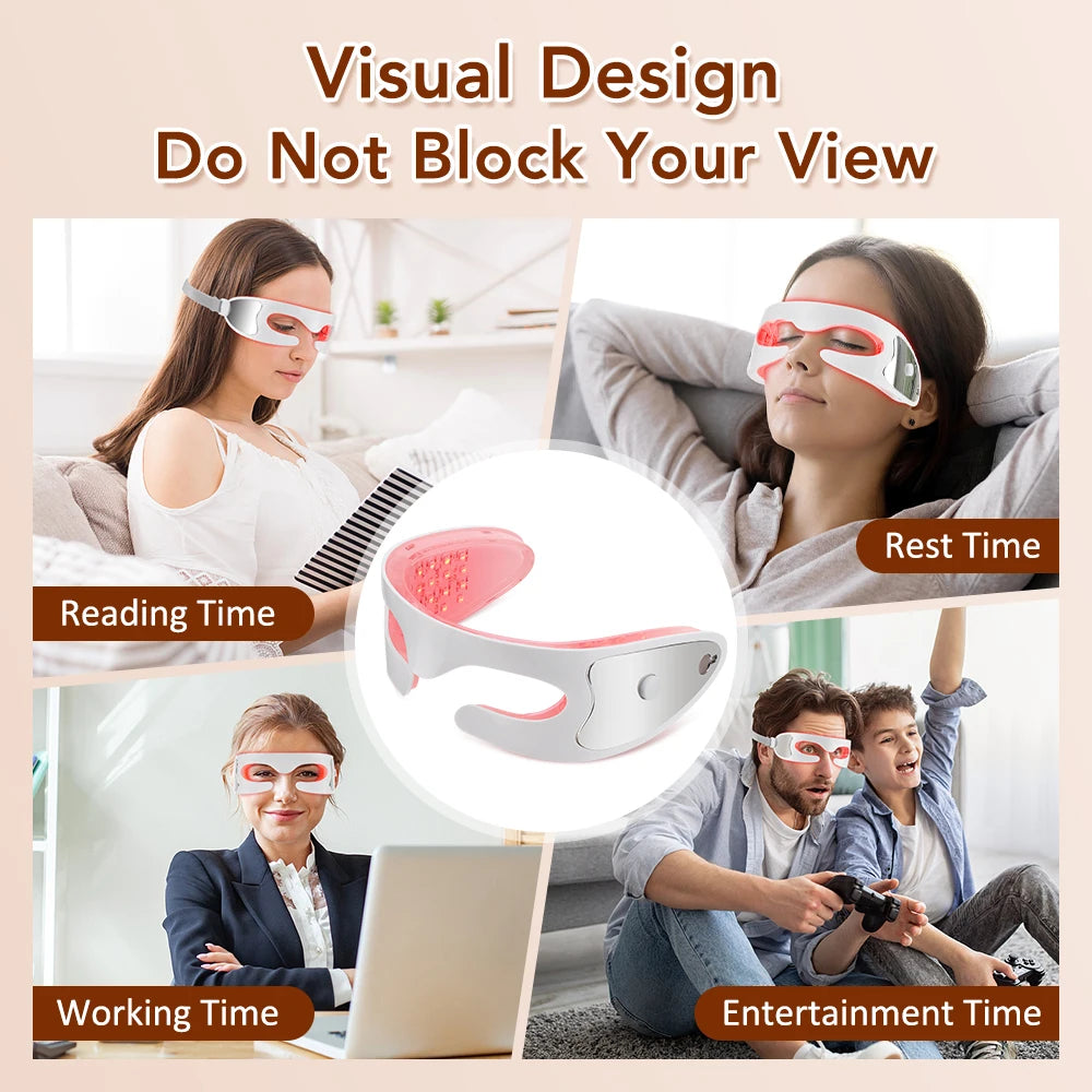 3D Visual Eye Massager with Red Light Therapy | Vibration Massage for Eye Muscle Relaxation, Fatigue Relief & Dark Circle Removal