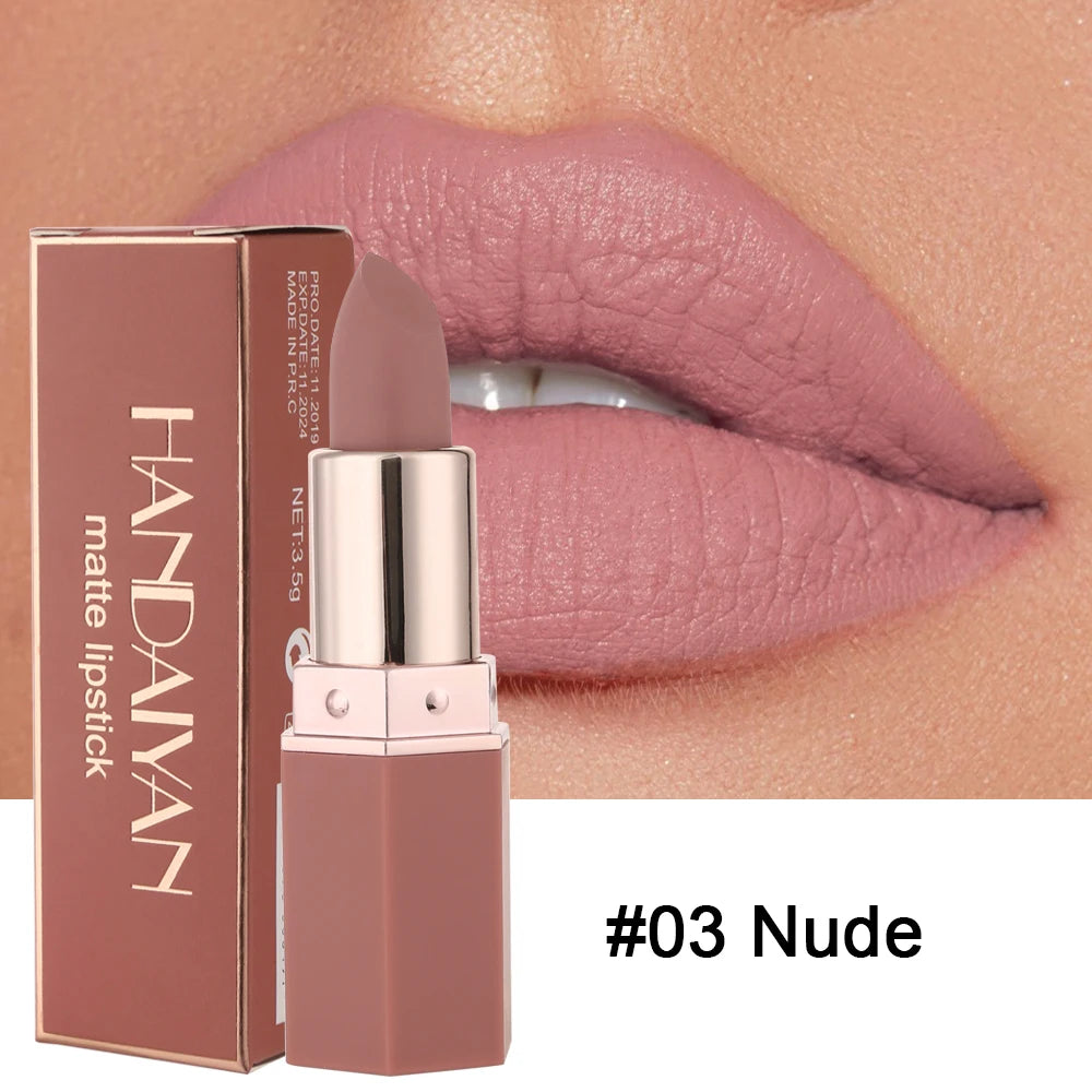 6-Color Matte Lipstick – Long-Lasting, Waterproof, Smudge-Proof Velvet Finish