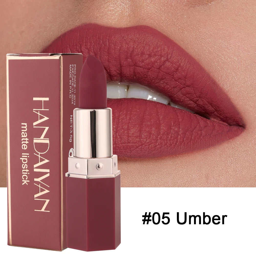 6-Color Matte Lipstick – Long-Lasting, Waterproof, Smudge-Proof Velvet Finish