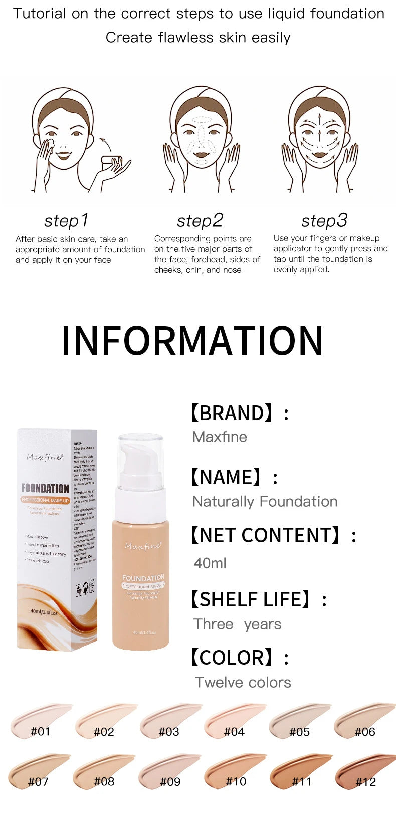 Liquid Foundation – Waterproof, Sweat-Resistant Professional Concealer