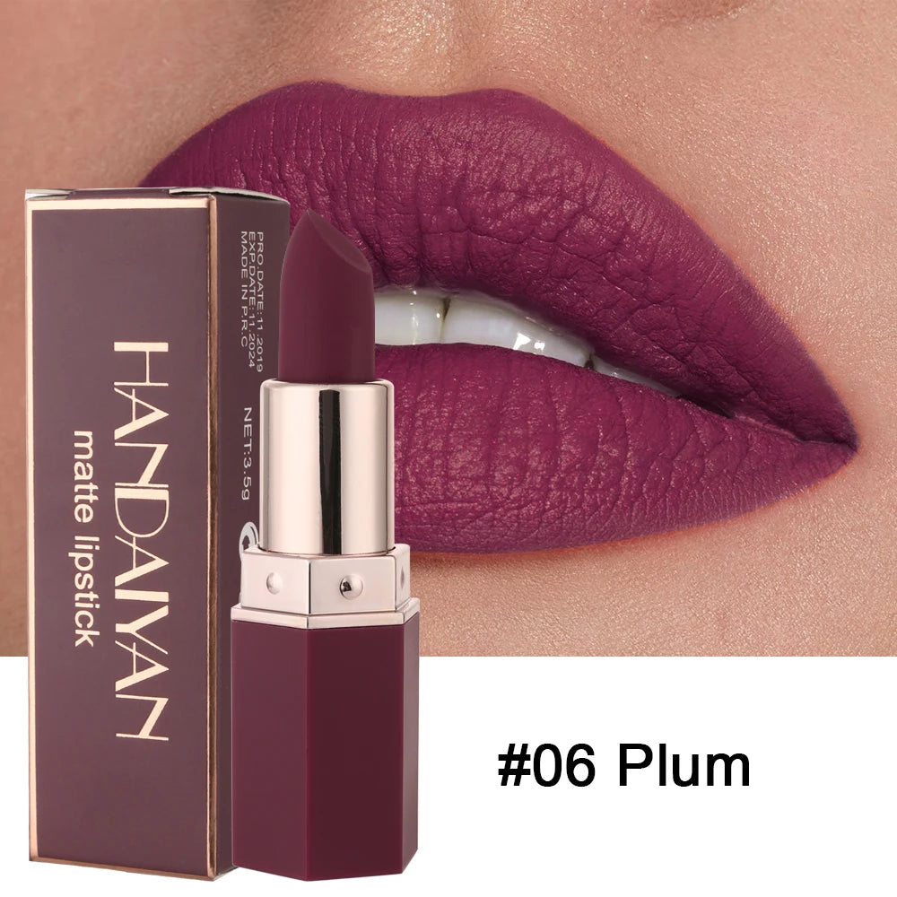 6-Color Matte Lipstick – Long-Lasting, Waterproof, Smudge-Proof Velvet Finish