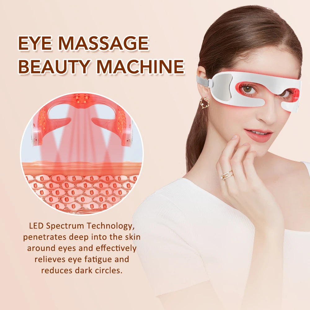 3D Visual Eye Massager with Red Light Therapy | Vibration Massage for Eye Muscle Relaxation, Fatigue Relief & Dark Circle Removal