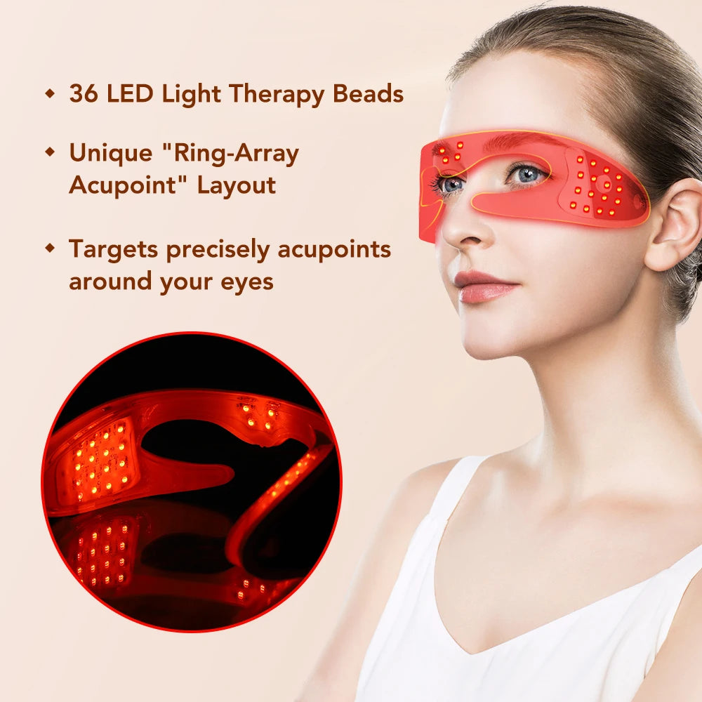 3D Visual Eye Massager with Red Light Therapy | Vibration Massage for Eye Muscle Relaxation, Fatigue Relief & Dark Circle Removal
