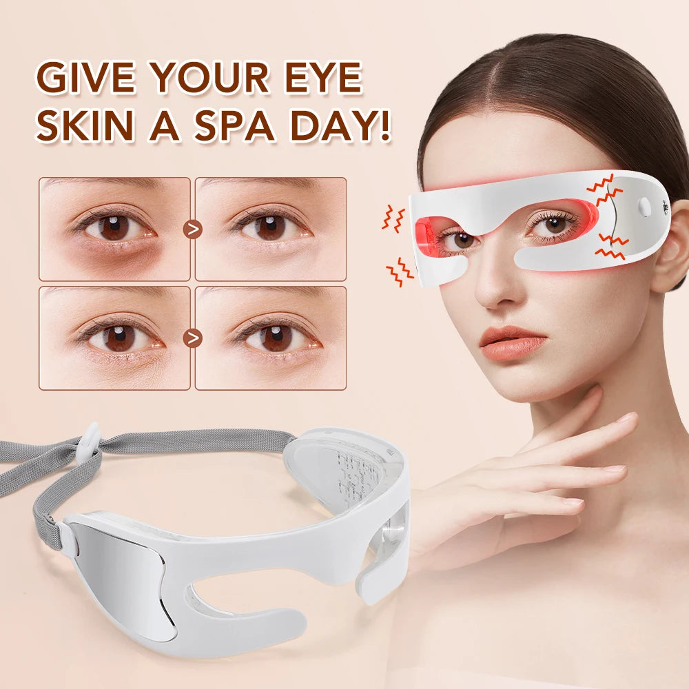 3D Visual Eye Massager with Red Light Therapy | Vibration Massage for Eye Muscle Relaxation, Fatigue Relief & Dark Circle Removal