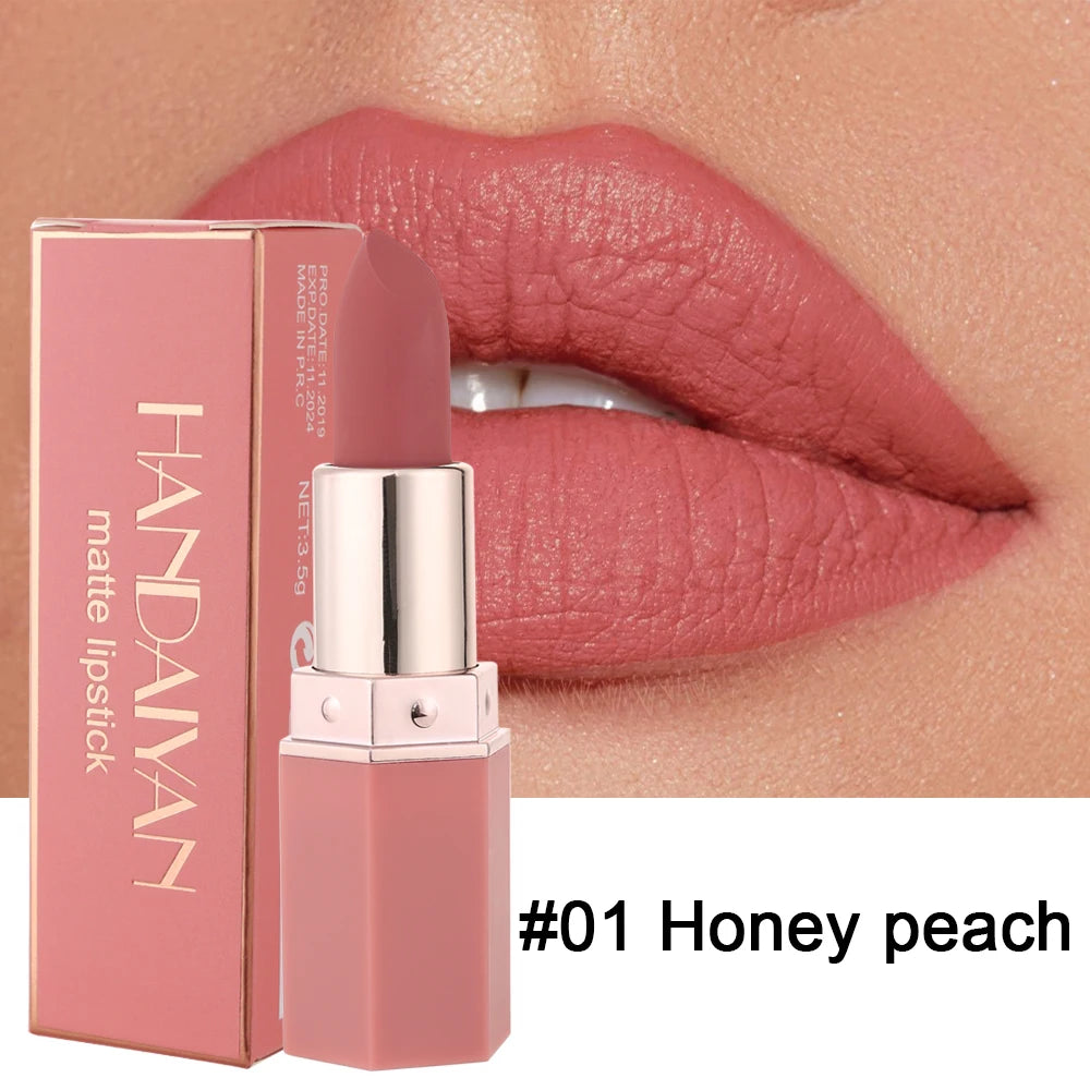 6-Color Matte Lipstick – Long-Lasting, Waterproof, Smudge-Proof Velvet Finish