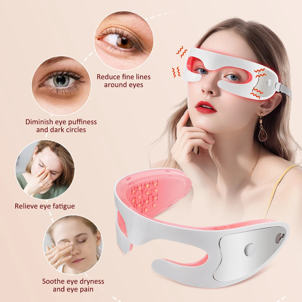 3D Visual Eye Massager with Red Light Therapy | Vibration Massage for Eye Muscle Relaxation, Fatigue Relief & Dark Circle Removal