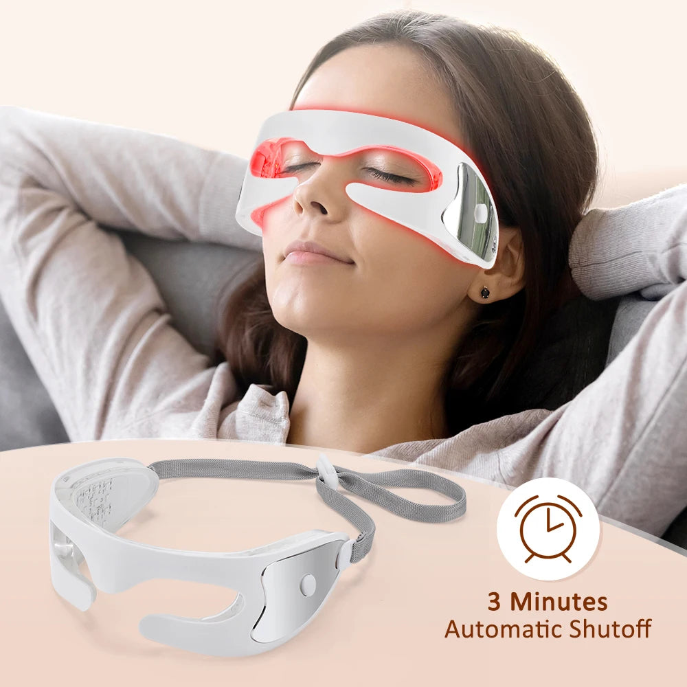 3D Visual Eye Massager with Red Light Therapy | Vibration Massage for Eye Muscle Relaxation, Fatigue Relief & Dark Circle Removal