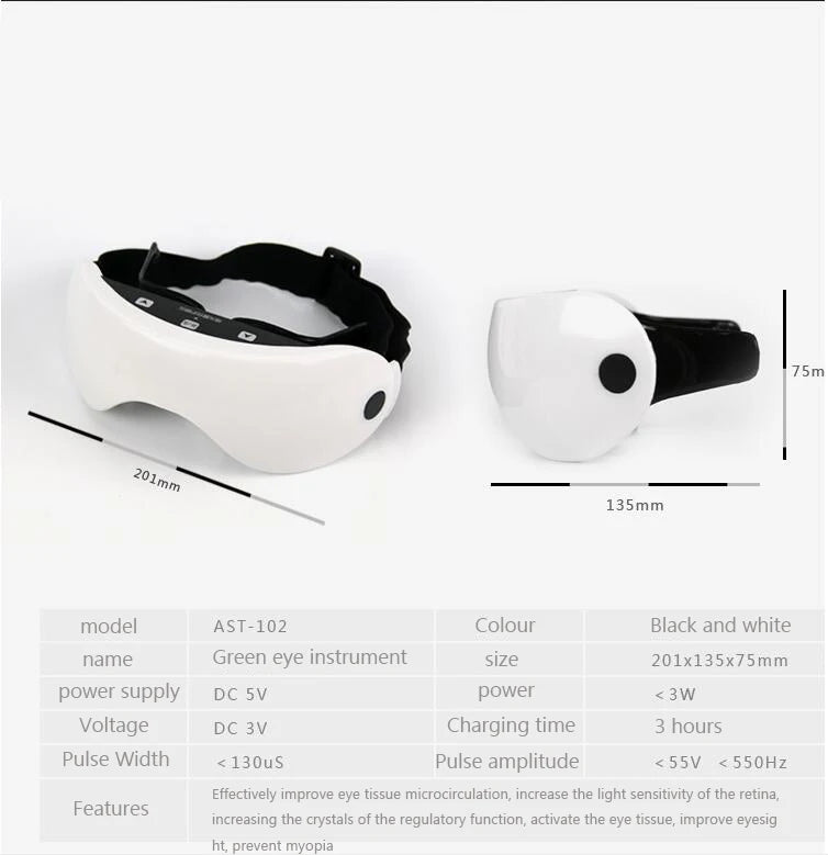 Smart Eye Massager – Relieve Eye Strain & Boost Focus | 6D Green Light + EMS Pulse Technology