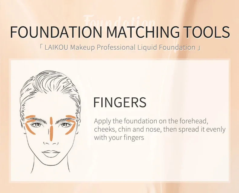 LAIKOU Liquid Foundation Moisturizing Long Lasting Face Comestics Natural Brighten Face Base Tone Make Up 30ml