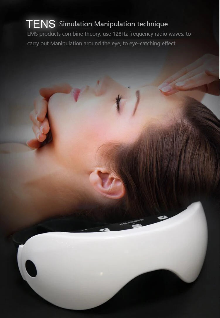 Smart Eye Massager – Relieve Eye Strain & Boost Focus | 6D Green Light + EMS Pulse Technology