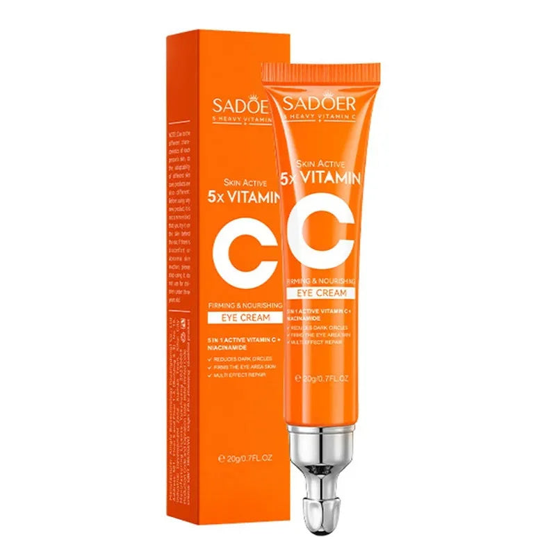SADOER Vitamin C Eye Cream – Brightening, Anti-Dark Circles & Eye Bag Remover, Moisturizing