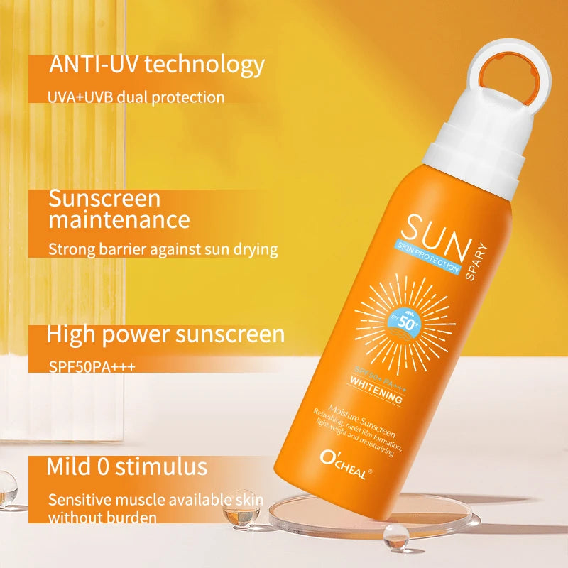 O‘cheal 150ml Anti-aging  Sunscreen Spray - Anti Wrinkle Moisturizing Whitening Sunscreen Spray Facial Body Neck Skin Care Cream