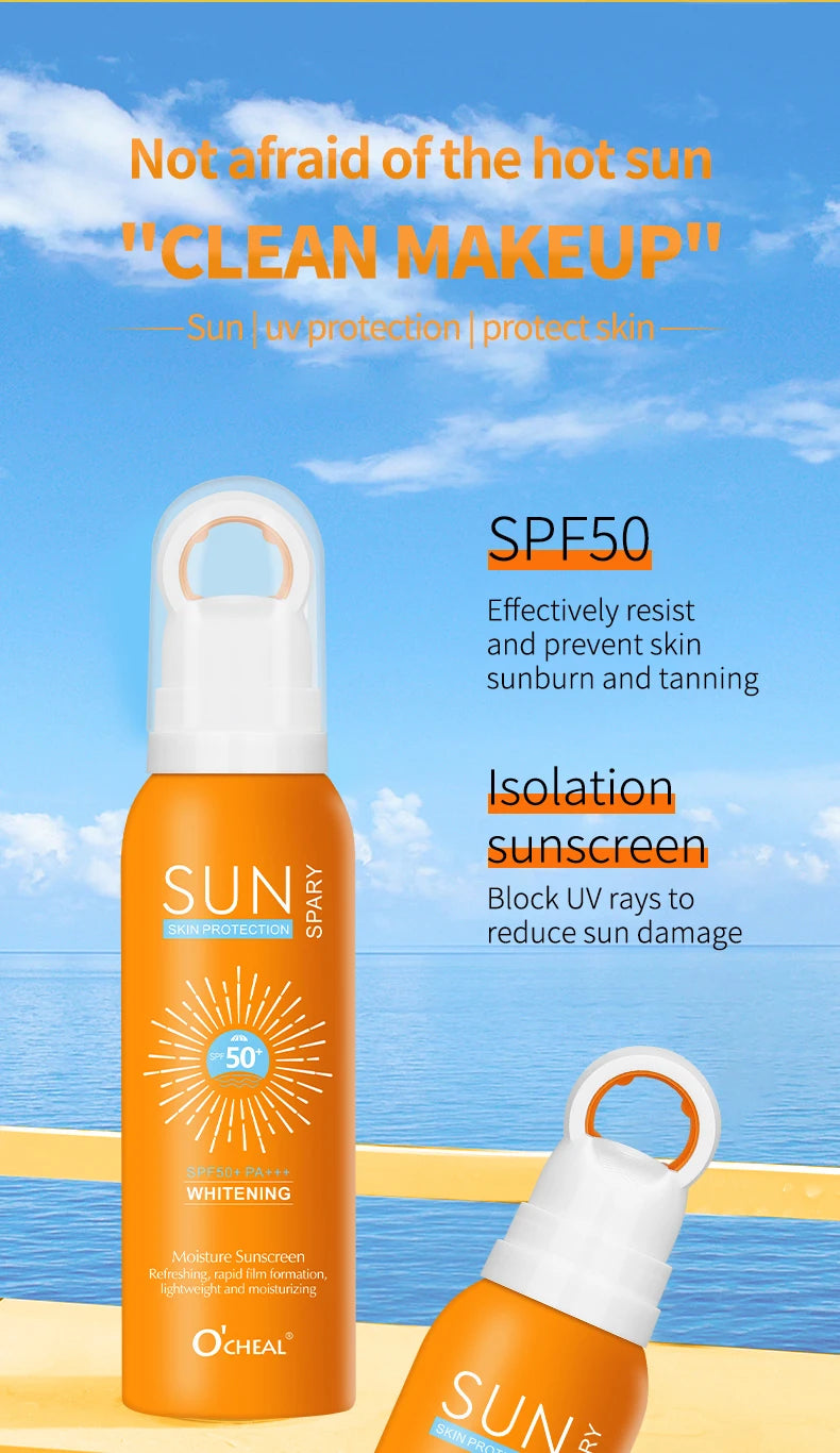 O‘cheal 150ml Anti-aging  Sunscreen Spray - Anti Wrinkle Moisturizing Whitening Sunscreen Spray Facial Body Neck Skin Care Cream