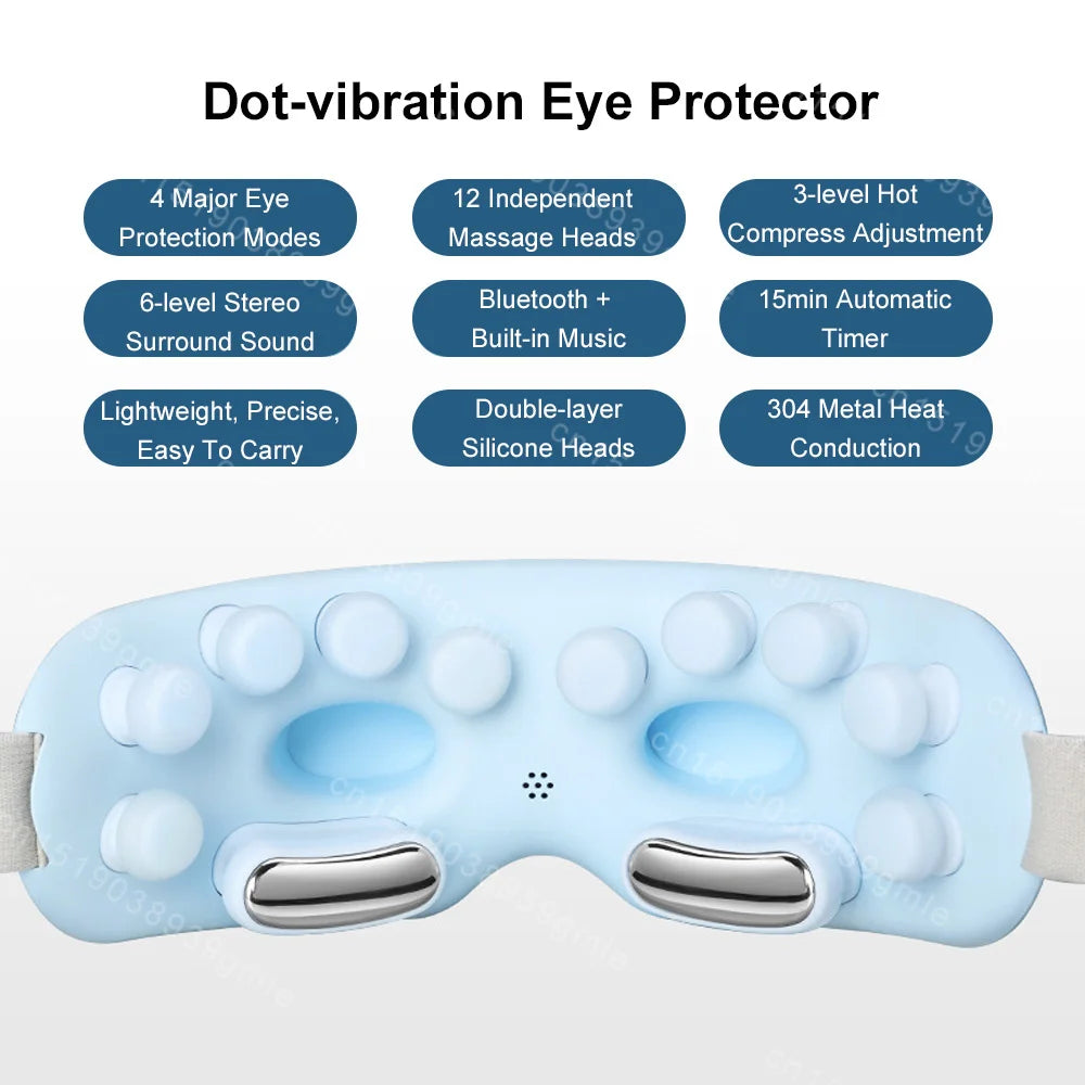 Multi-Effect Smart Steam Eye Mask – Electric 3D Eye Massager with Heat Compression for Eye Care & Relaxation