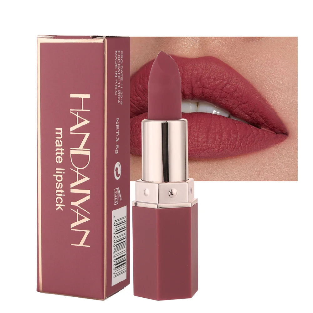6-Color Matte Lipstick – Long-Lasting, Waterproof, Smudge-Proof Velvet Finish