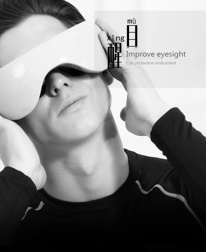 Smart Eye Massager – Relieve Eye Strain & Boost Focus | 6D Green Light + EMS Pulse Technology